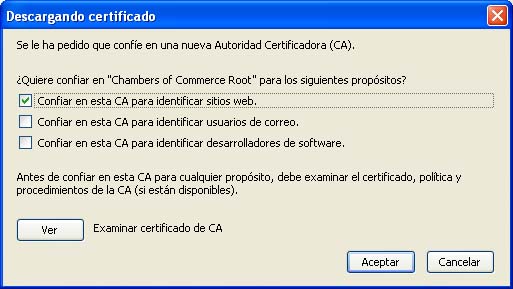 Instalación del certificado raíz en Mozilla Firefox